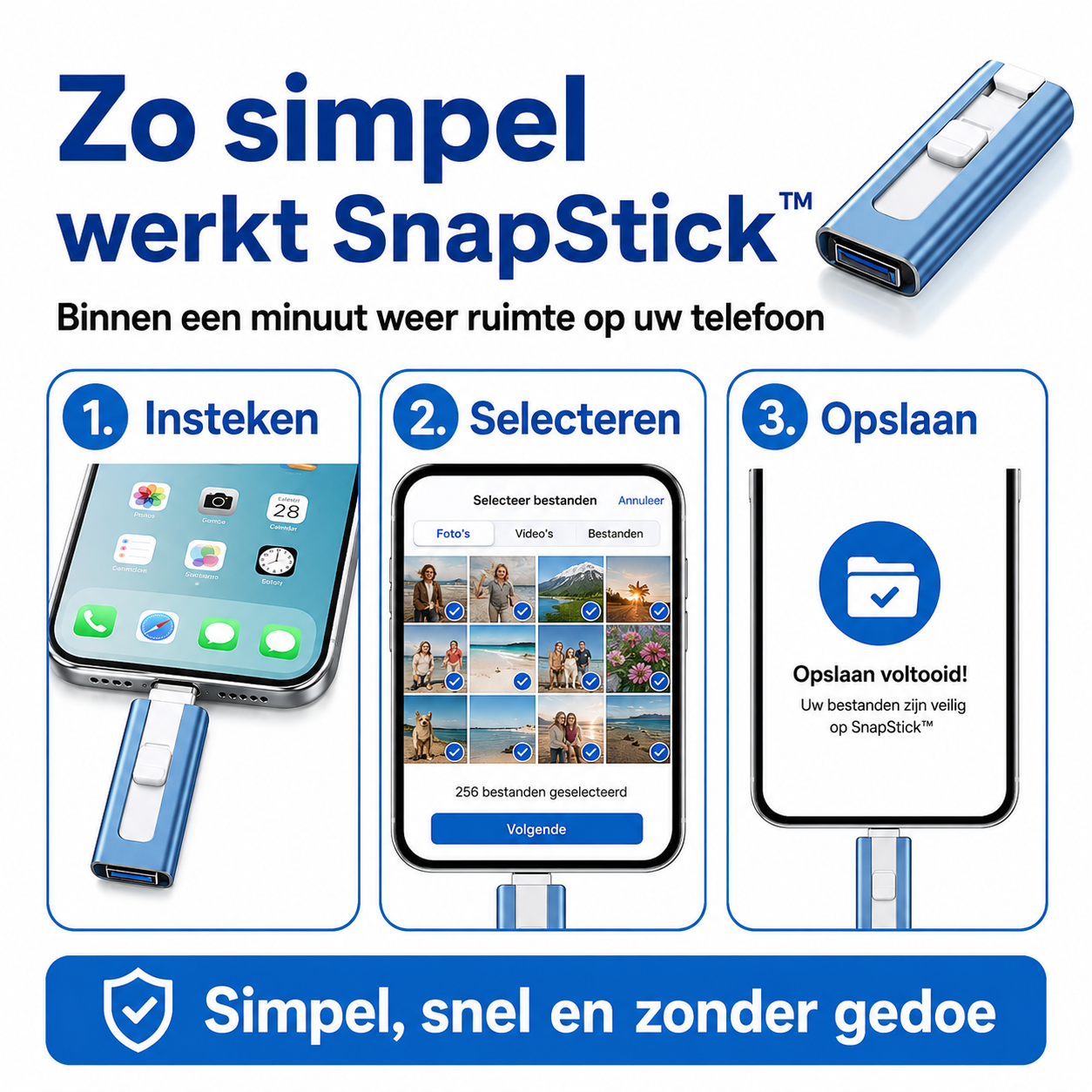 SnapStick | Nooit meer foto's verwijderen omdat uw geheugen vol is