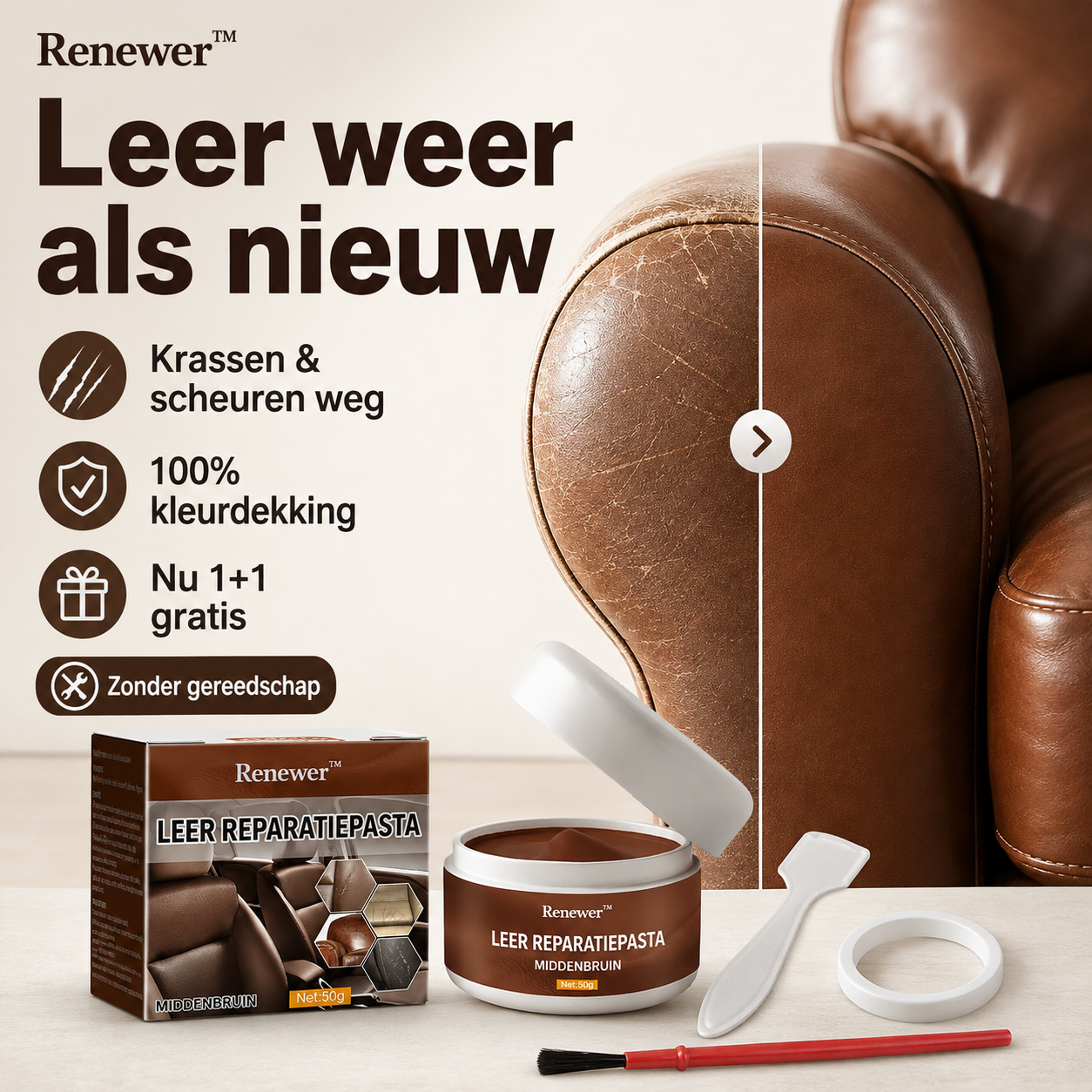 Renewer™ – De snelle oplossing voor beschadigd leer | 1+1 gratis