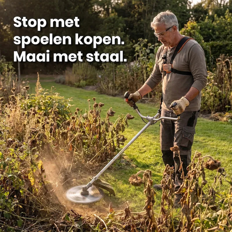 SteelTrim™ | Maai hardnekkig onkruid weg zonder steeds trimdraad te vervangen