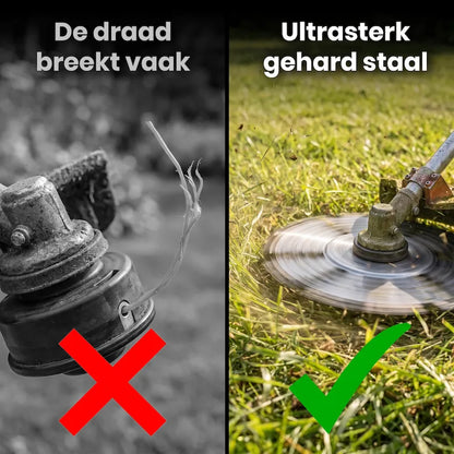 SteelTrim™ | Maai hardnekkig onkruid weg zonder steeds trimdraad te vervangen