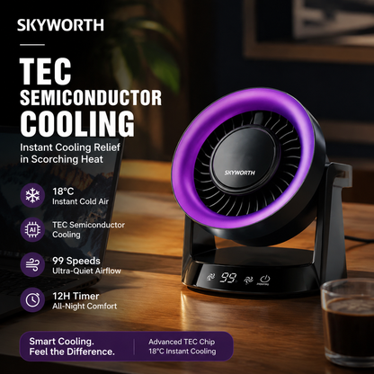 📢📢50% KORTING !! ❄️ HOGE-SNELHEID BUREAUVENTILATOR MET TEC KOELING — Directe Thermoelektrische Koeling | Instelbare Snelheden | Draagbaar Ontwerp 🌬️