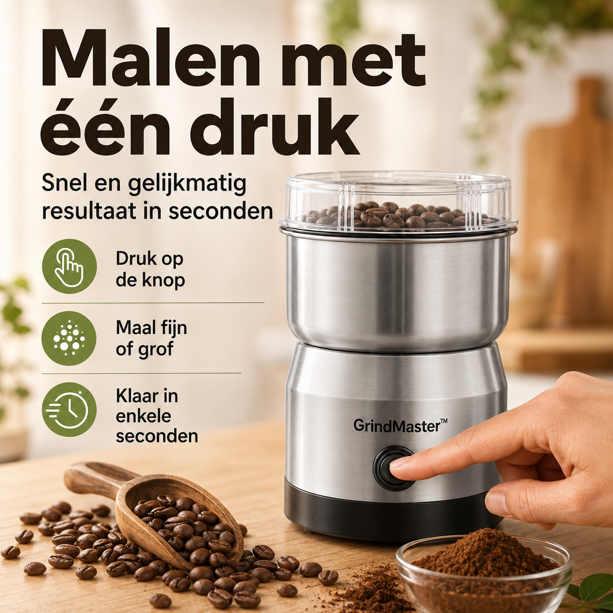 GrindMaster™ | De enige molen met onverwoestbaar RVS, zonder microplastic