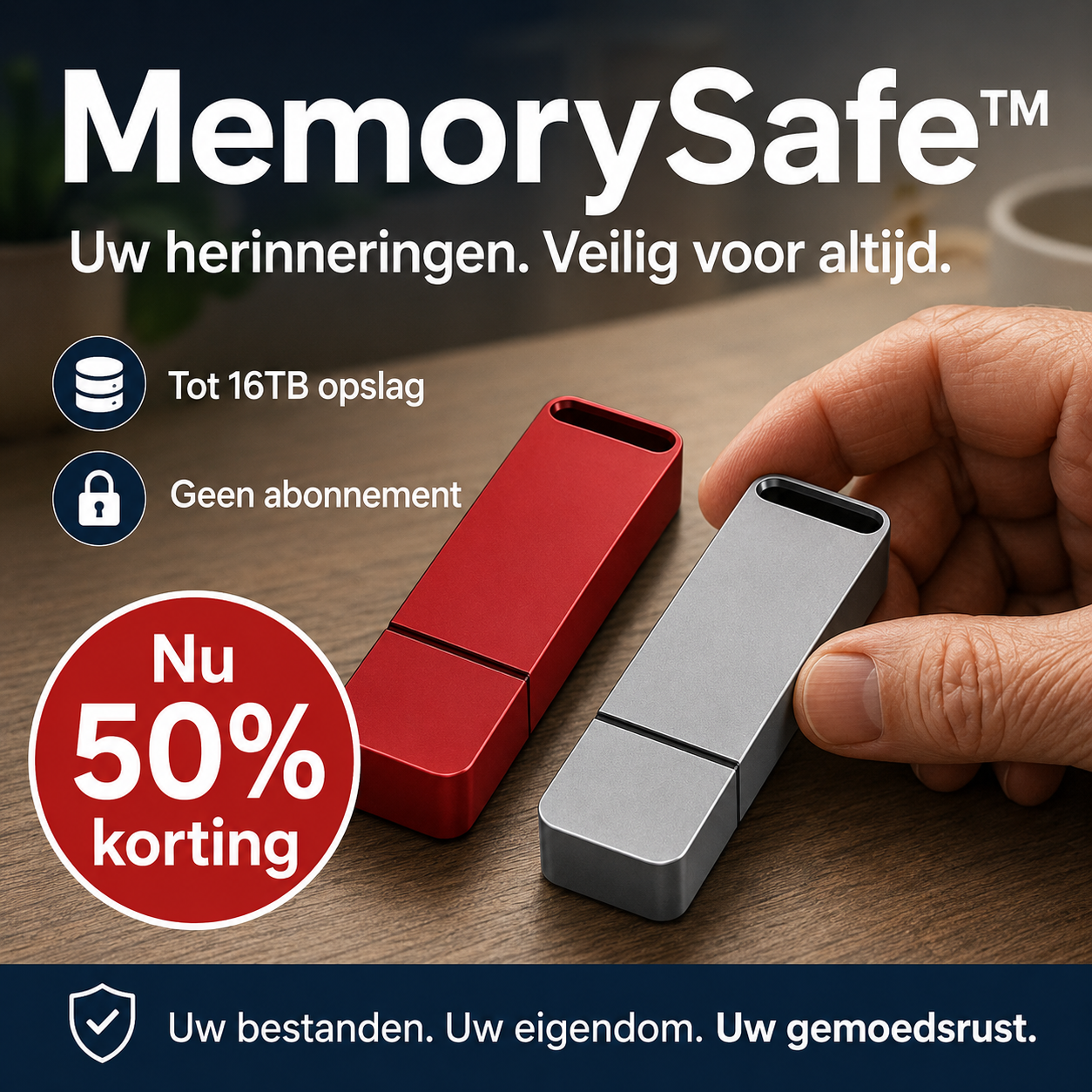 MemorySafe™ | Bewaar alles wat belangrijk is op één veilige opslagstick