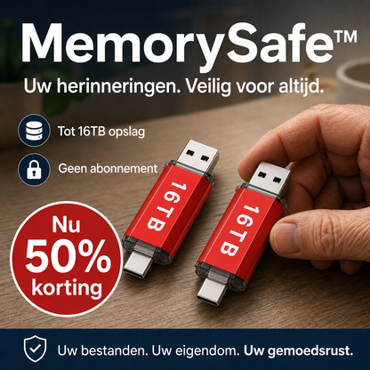 MemorySafe™ | Bewaar alles wat belangrijk is op één veilige opslagstick