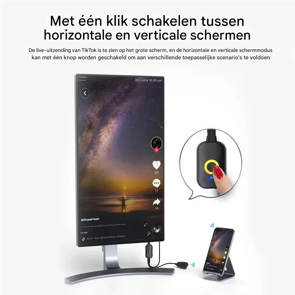 StreamLink™ | Stream alles direct op groot scherm, zonder wifi