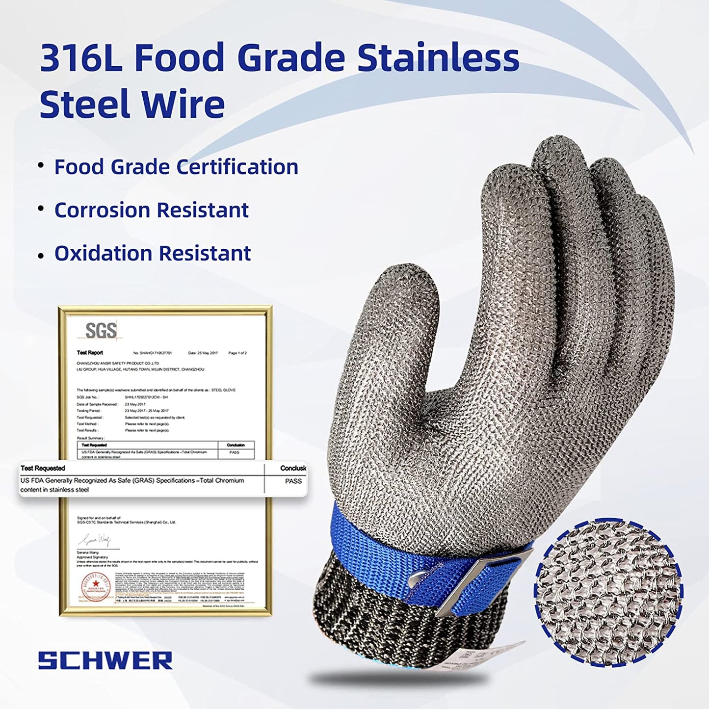 🧤⚔️ 50% KORTING! Alsof je een onverwoestbaar harnas van 316L-staal om je handen trekt dat het scherpste mes laat afketsen! Snijbestendig niveau A9 – vlees, vis, oesters, jij snijdt, het staal beschermt.